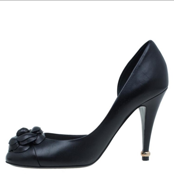 CHANEL Camellia D’Orsay Navy Leather Pumps - 36 - Picture 15 of 15